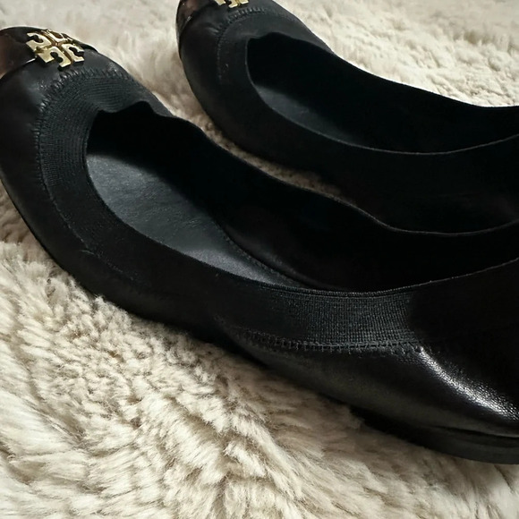 Tory Burch Jolie Leather Ballet Flats Black Size 9 - Picture 6 of 11